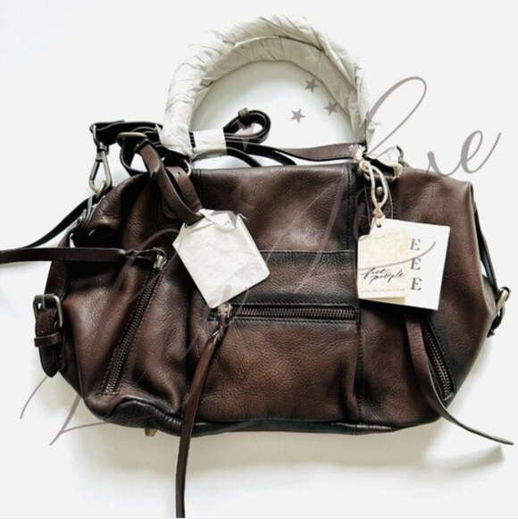 FREE PEOPLE Baby Emerson Tote Bag In Bitter Bark. - Picture 3 of 4